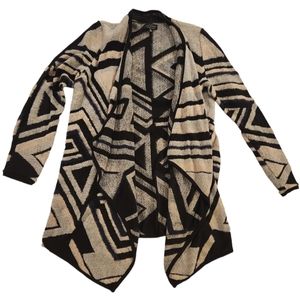 Lucky Brand Aztec Open Front Drape Cardigan | Sweater Women's Size Medium